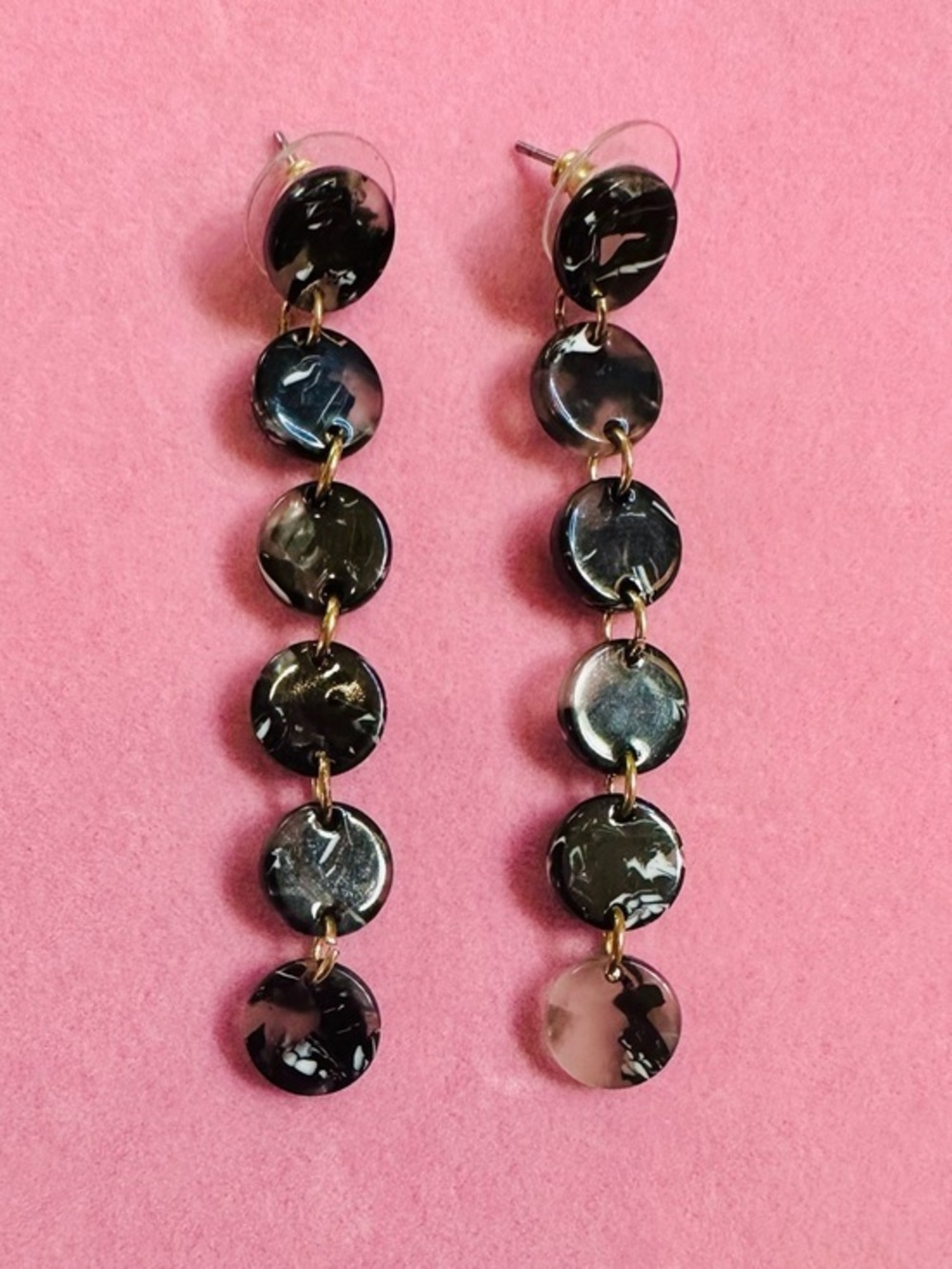 Marbled Resin Dangle Earrings